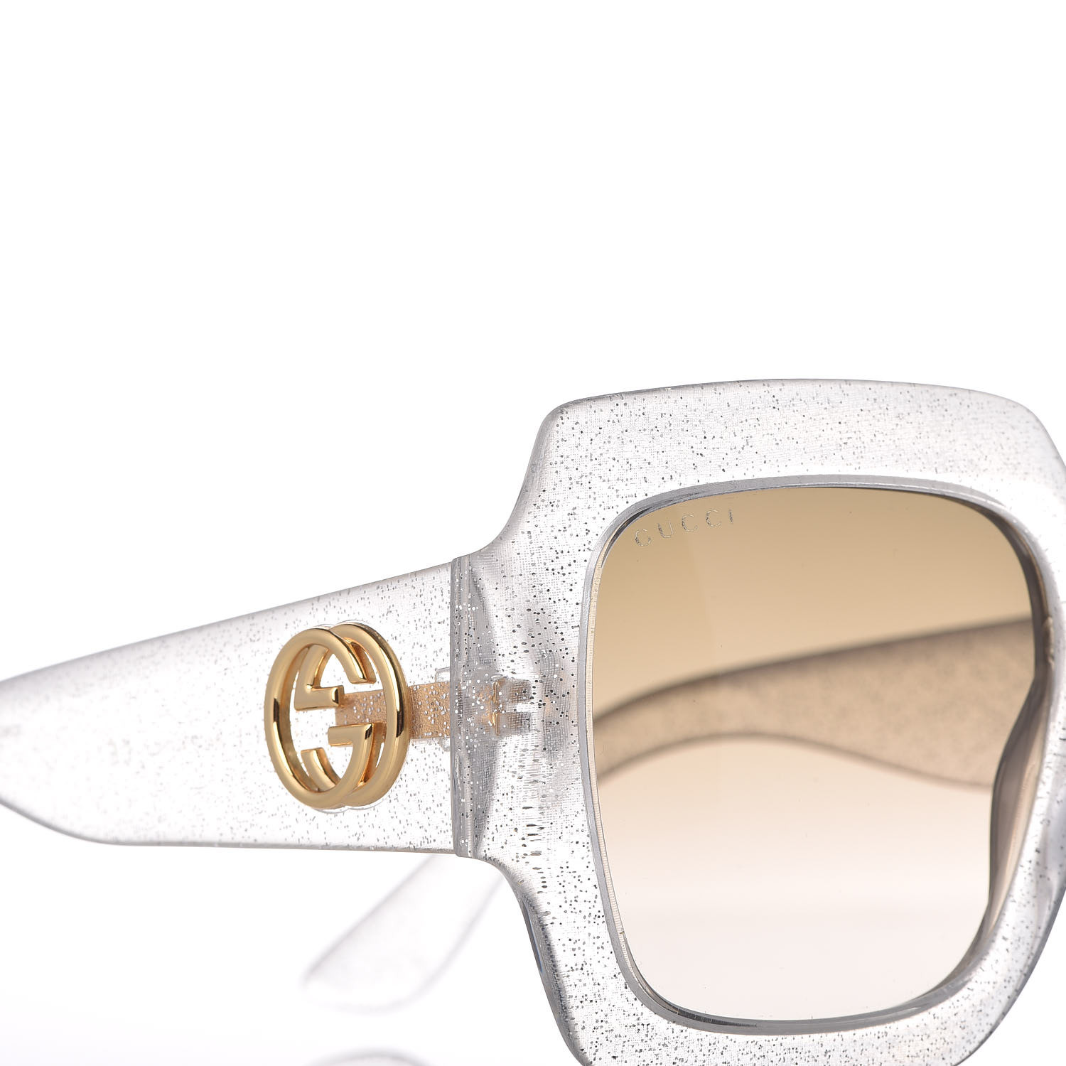 Gucci Glitter Acetate Square Frame Sunglasses Gg S Silver