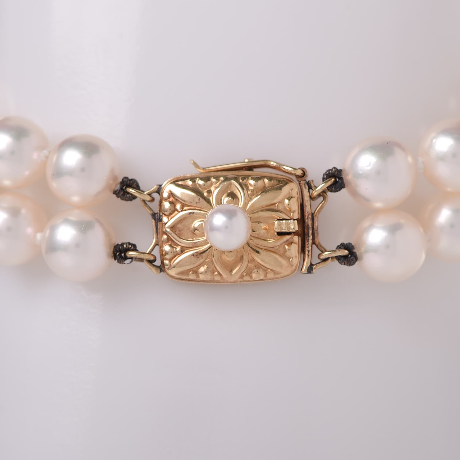 Mikimoto K Yellow Gold Mm Akoya Pearl Double Strand Bracelet