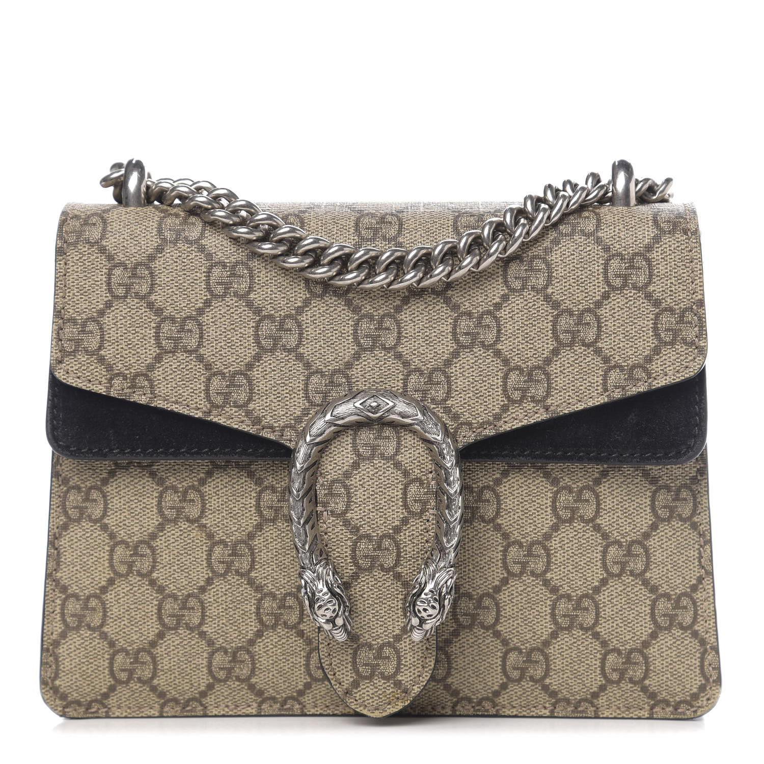 GUCCI GG Supreme Monogram Mini Dionysus Shoulder Bag Black 588419