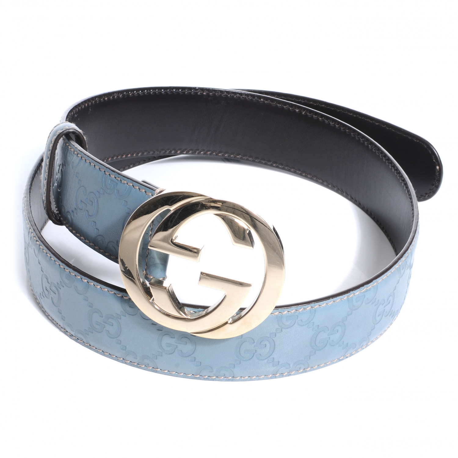 GUCCI Guccissima GG Belt Blue 34 49660