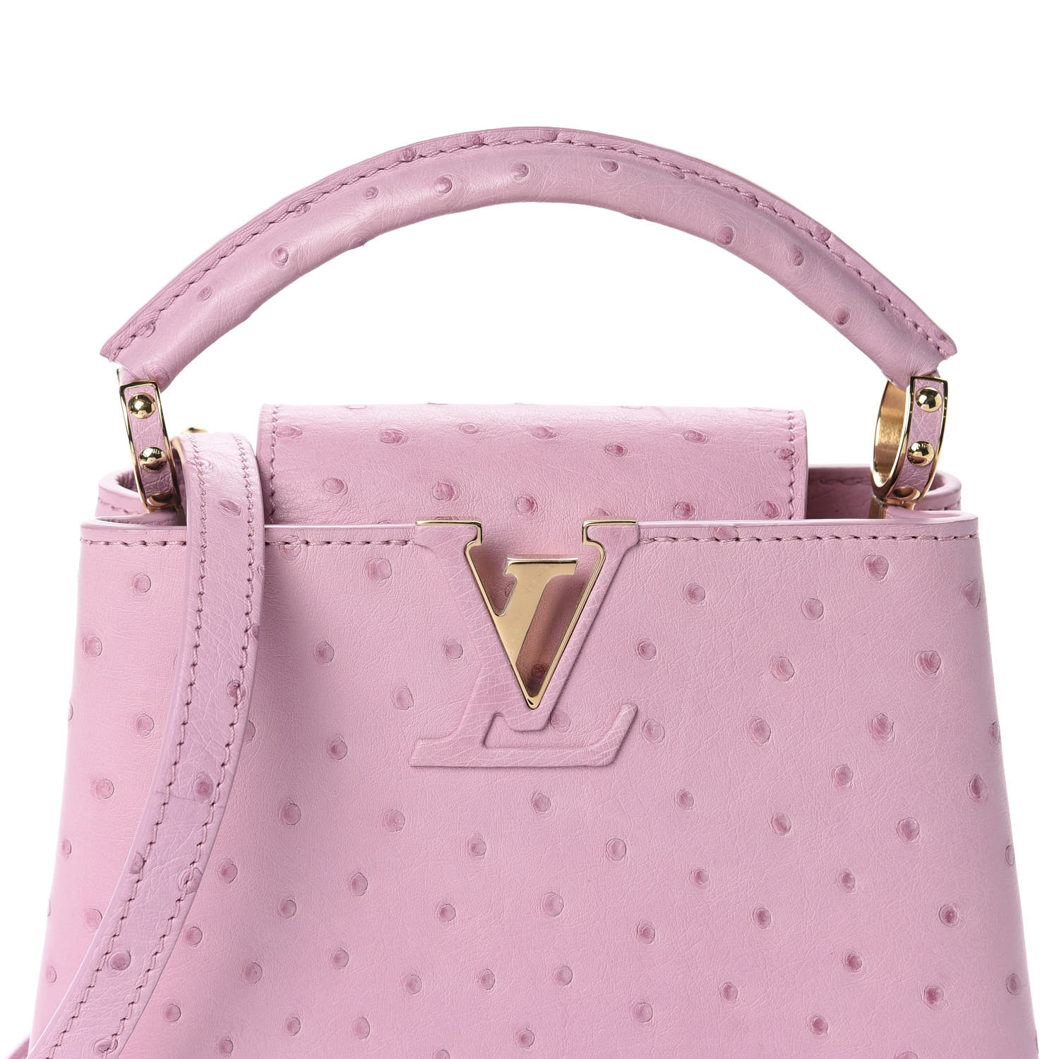 LOUIS VUITTON Ostrich Capucines BB Pink 633486 FASHIONPHILE