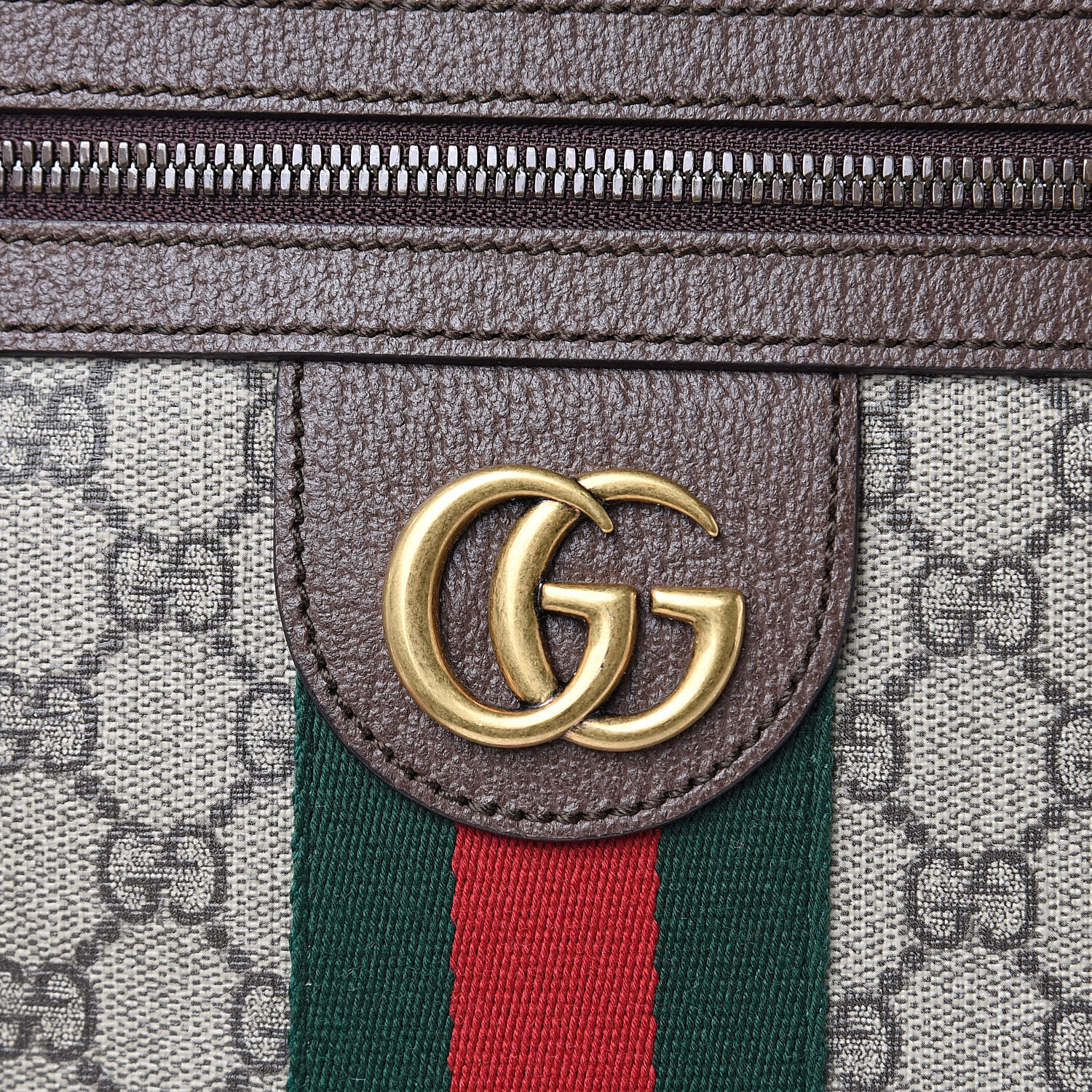 Gucci Gg Supreme Monogram Web Small Ophidia Messenger Bag Brown