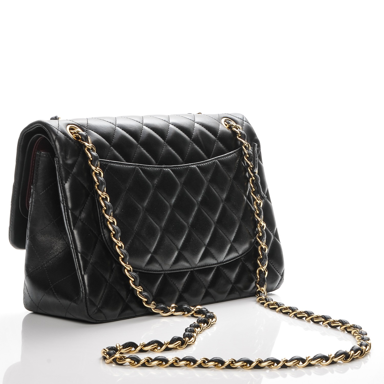 CHANEL Lambskin Quilted Jumbo Double Flap Black 202232