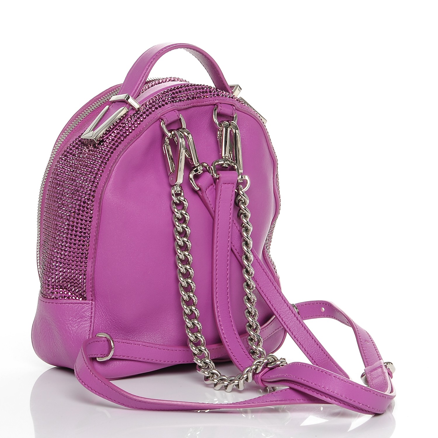 VERSACE Calfskin Palazzo Crystal Medusa Backpack Pink 190136