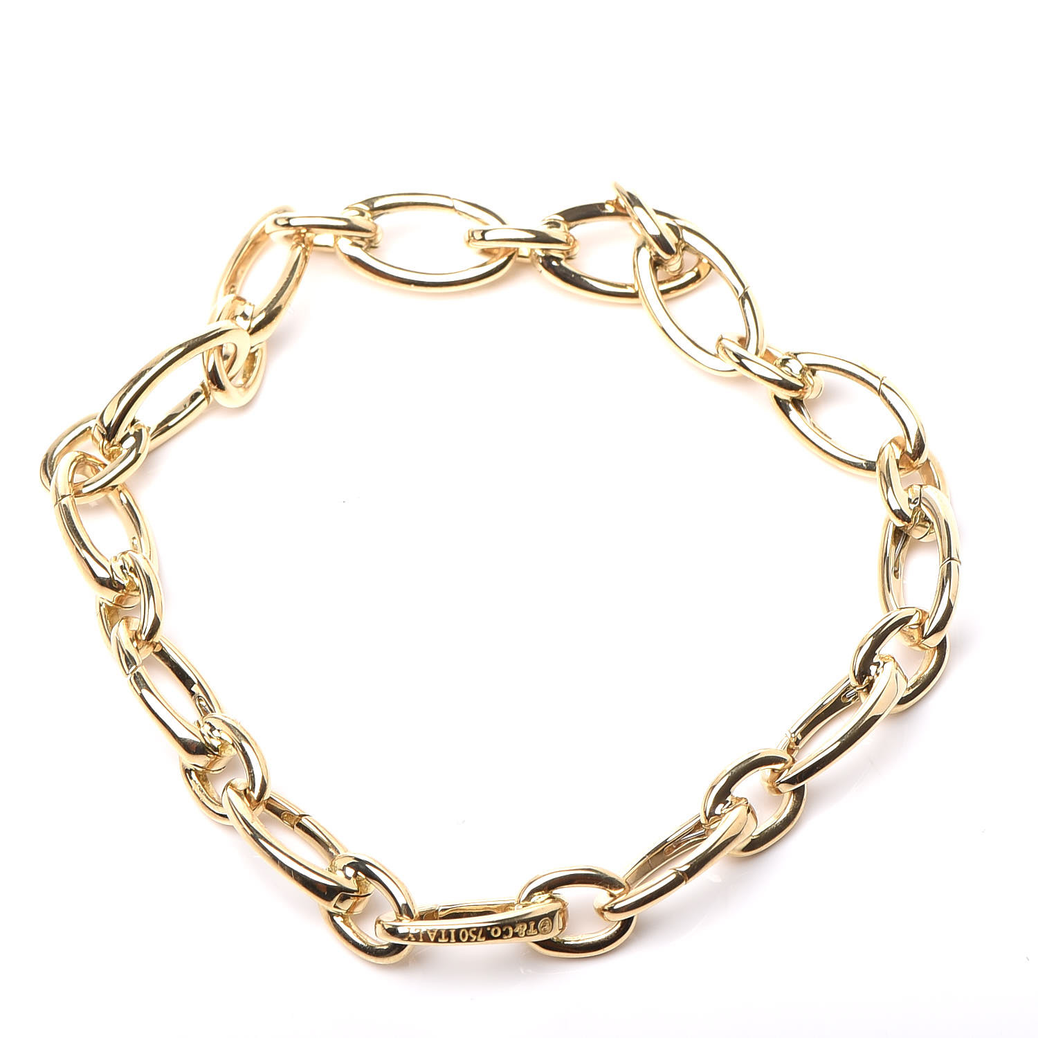 TIFFANY 18K Yellow Gold Clasping Link Bracelet 414152