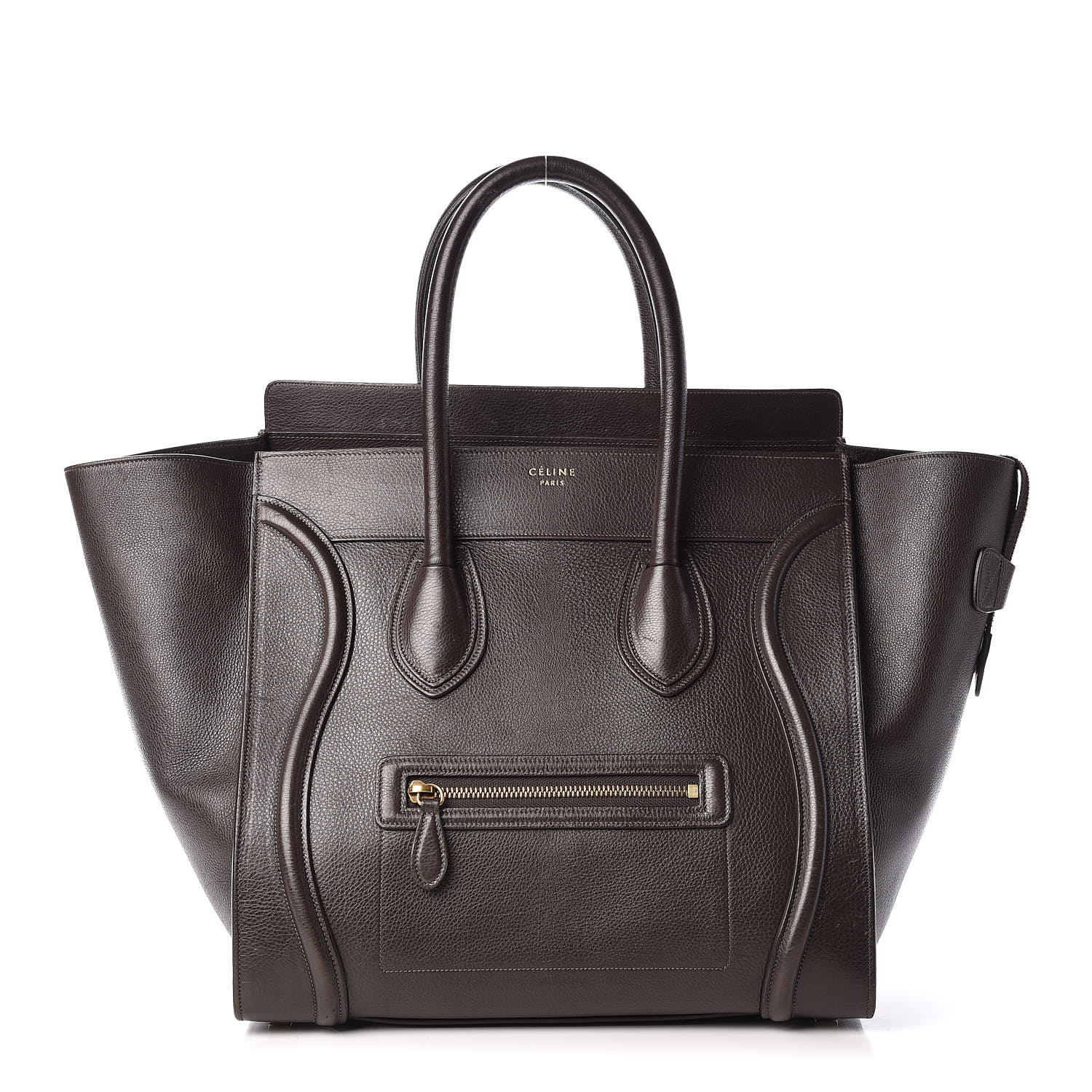 Celine Drummed Calfskin Mini Luggage Anthracite Fashionphile