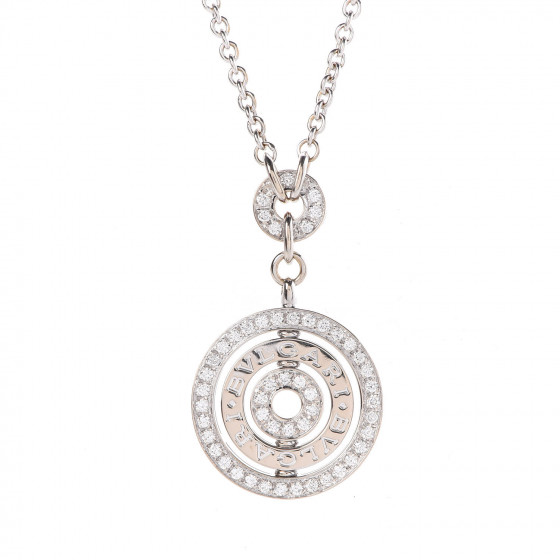 Bulgari K White Gold Diamond Astrale Cerchi Pendant Necklace