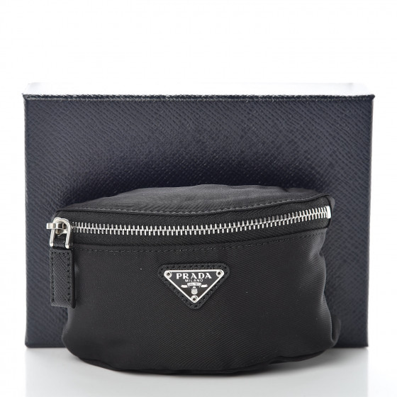 PRADA Tessuto Nylon Wrist Pouch Black 413018 FASHIONPHILE