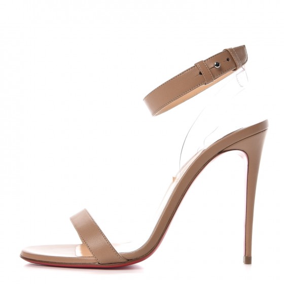 Christian Louboutin Shiny Nappa Pvc Jonatina Sandals Nude