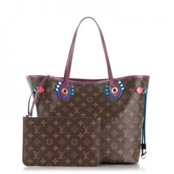 Louis Vuitton Monogram Totem Neverfull Mm Magenta