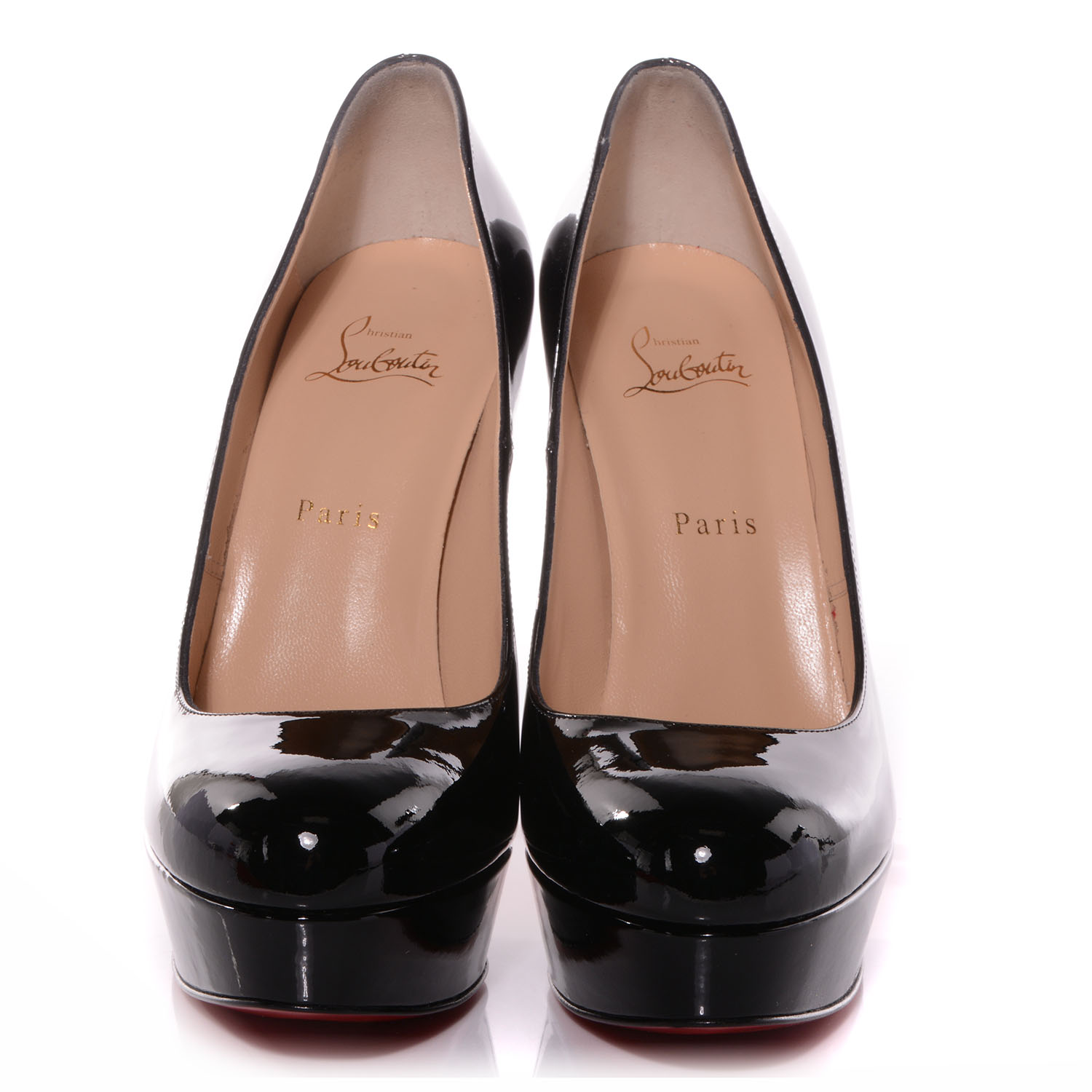 CHRISTIAN LOUBOUTIN Patent Bianca 140 Platform Pumps 40.5 Black 69795