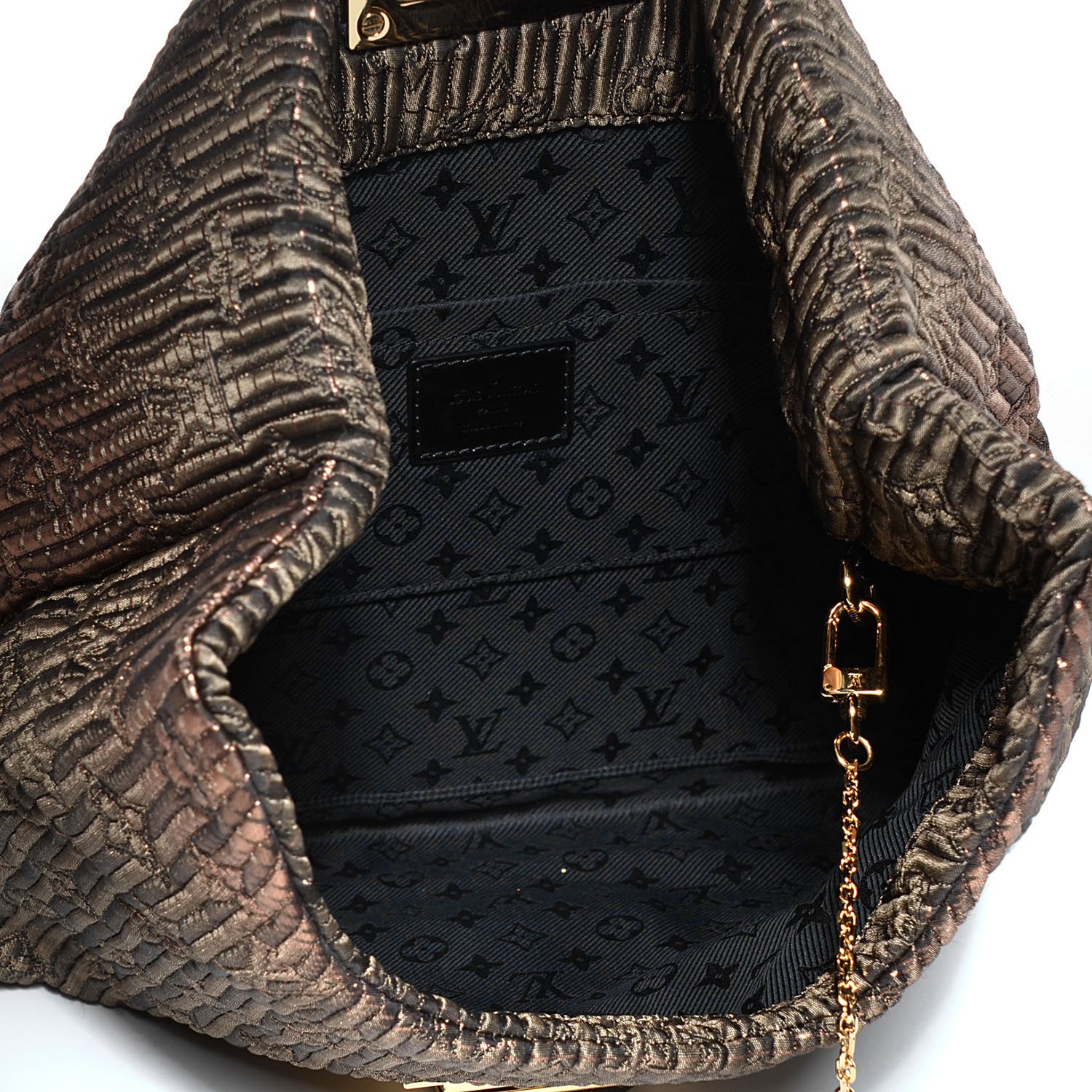 LOUIS VUITTON Jacquard Quilted Monogram Altair Clutch Bronze 101228