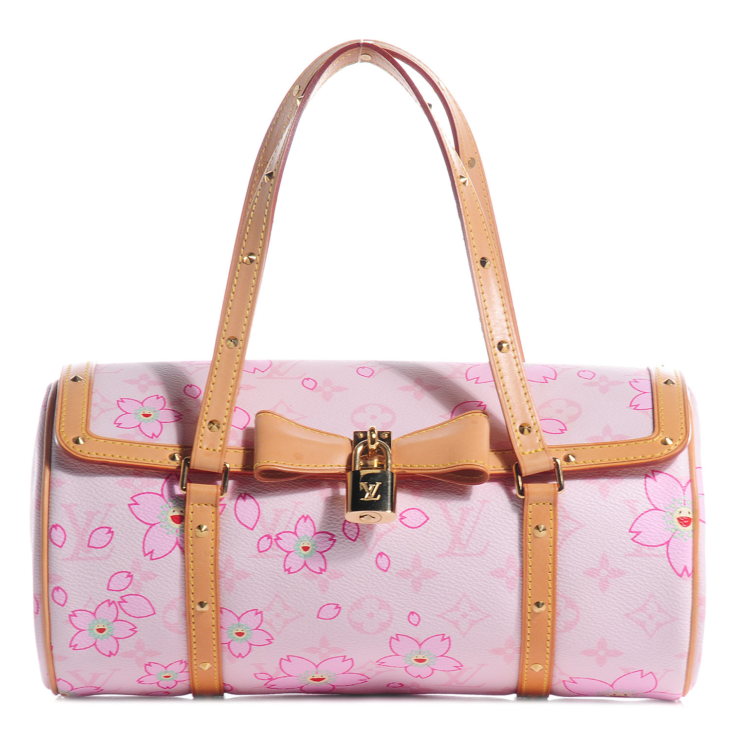 Auth LOUIS VUITTON Papillon Pink Cherry Blossom Monogram Hand Bag Purse  #42591