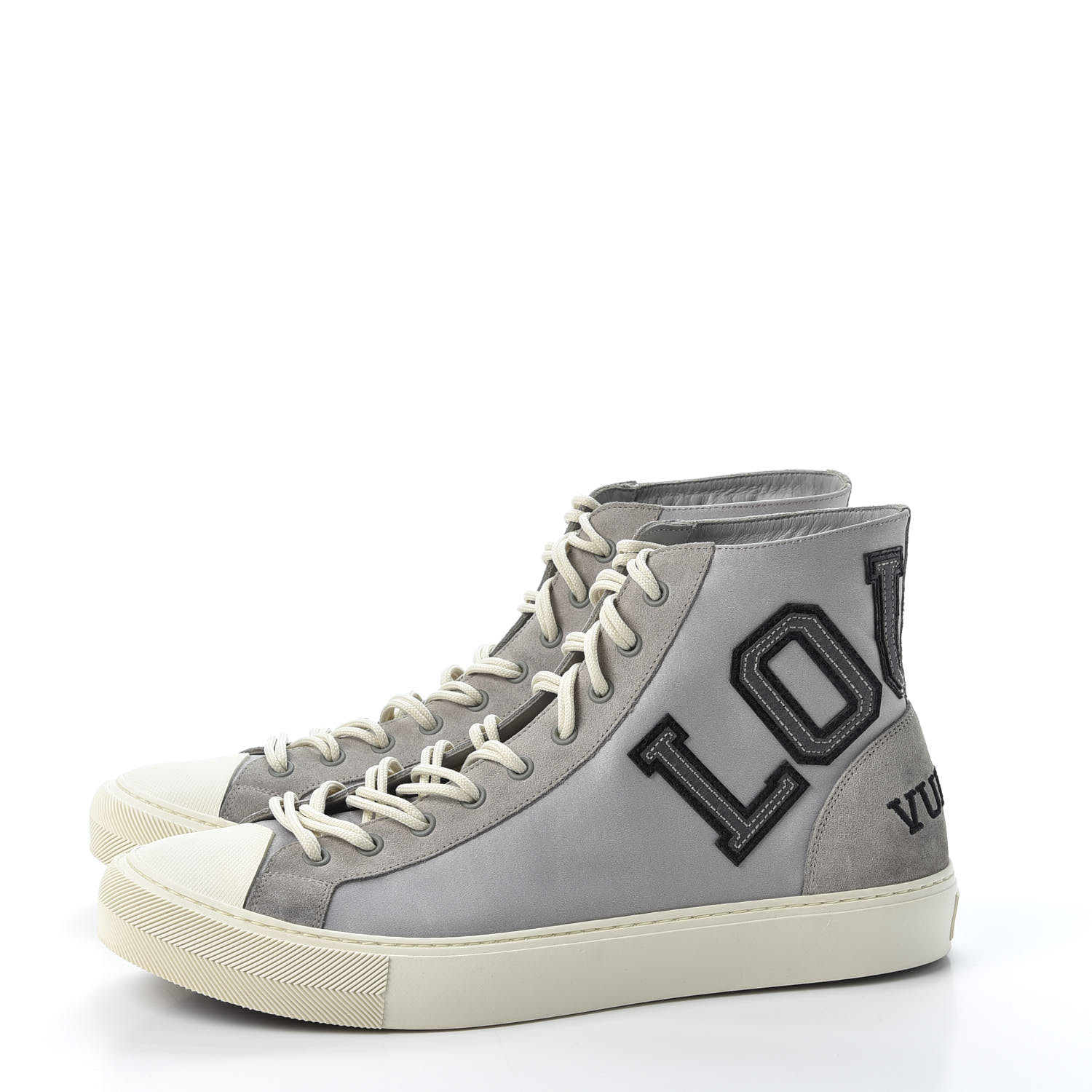 LOUIS VUITTON Suede Sneakers 9 Gray 576125 | FASHIONPHILE