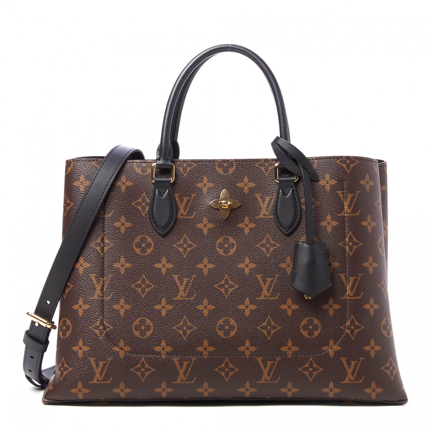 lv black monogram tote