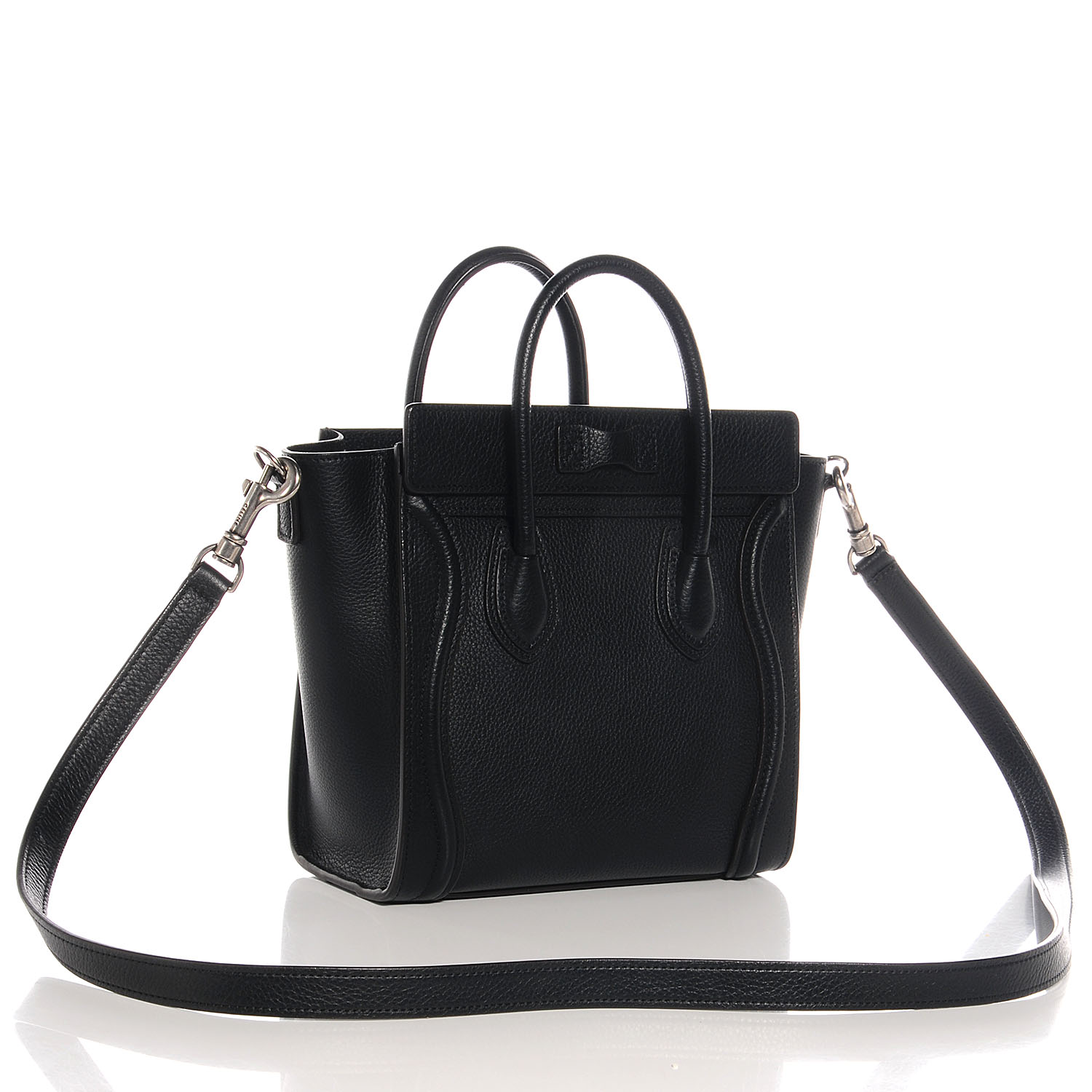 celine nano drummed leather