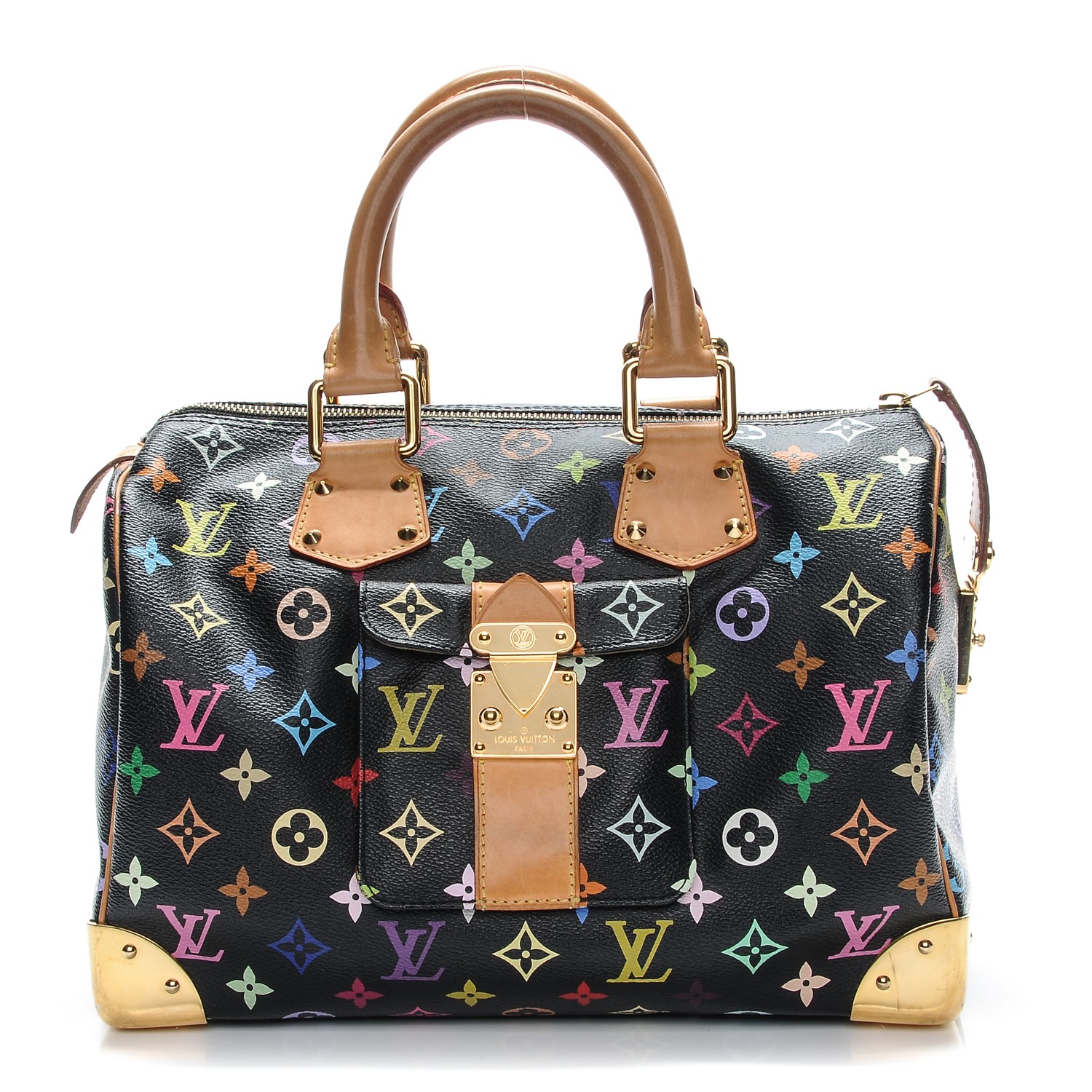 LOUIS VUITTON Monogram Multicolor Speedy 30 Black 199826