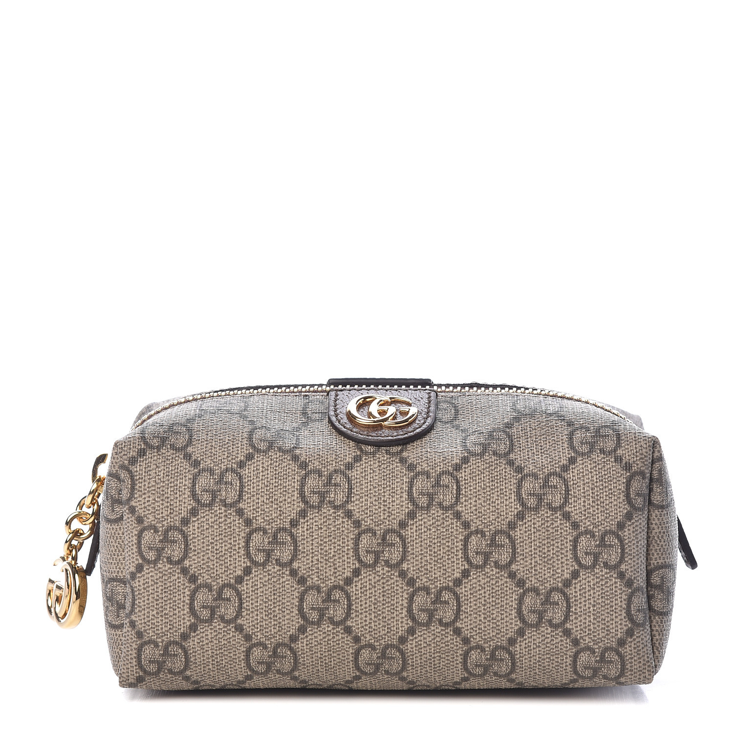 GUCCI GG Supreme Monogram Ophidia Cosmetic Case Brown 465508