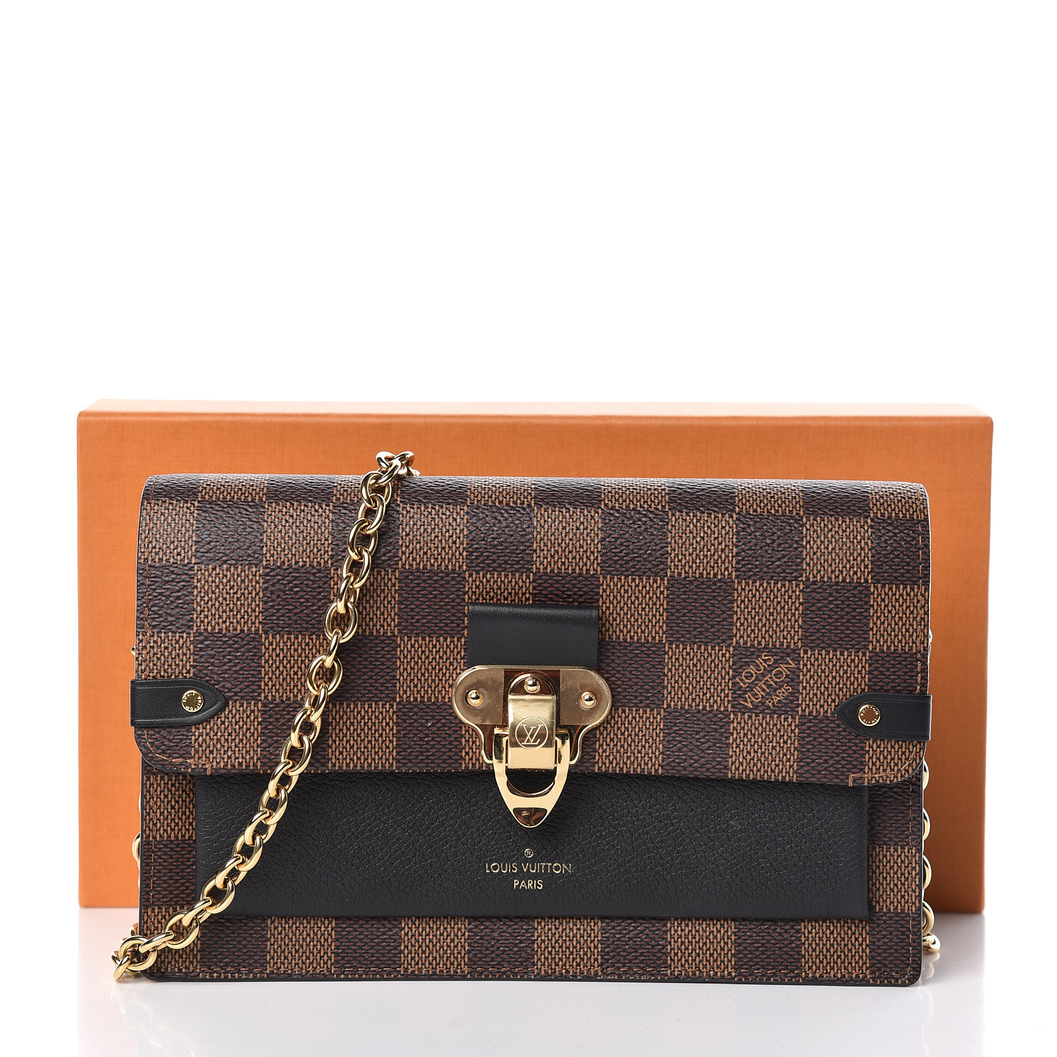 Louis Vuitton Womens Vavin Chain Wallet Beige Empreinte Leather