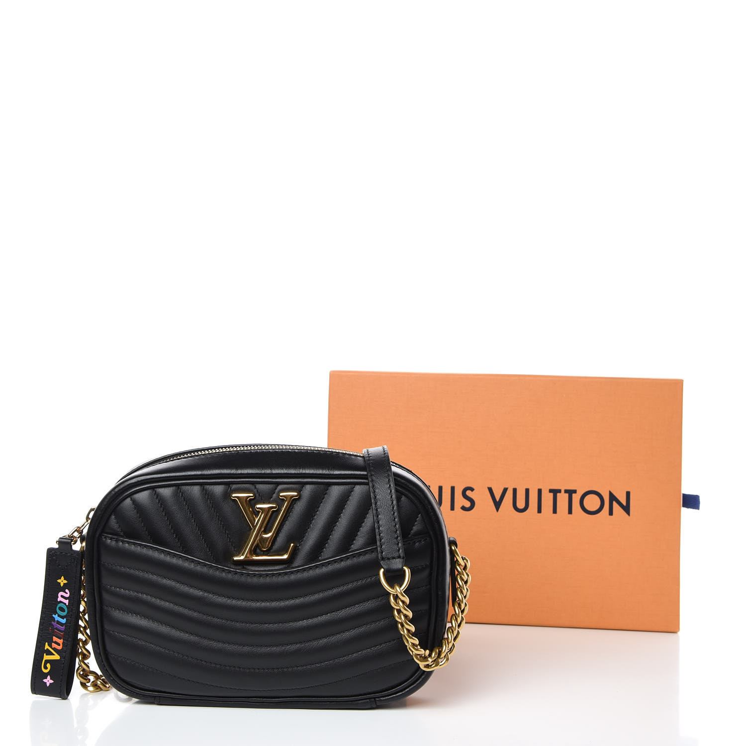 LOUIS VUITTON Calfskin New Wave Camera Bag Black 385684 | FASHIONPHILE