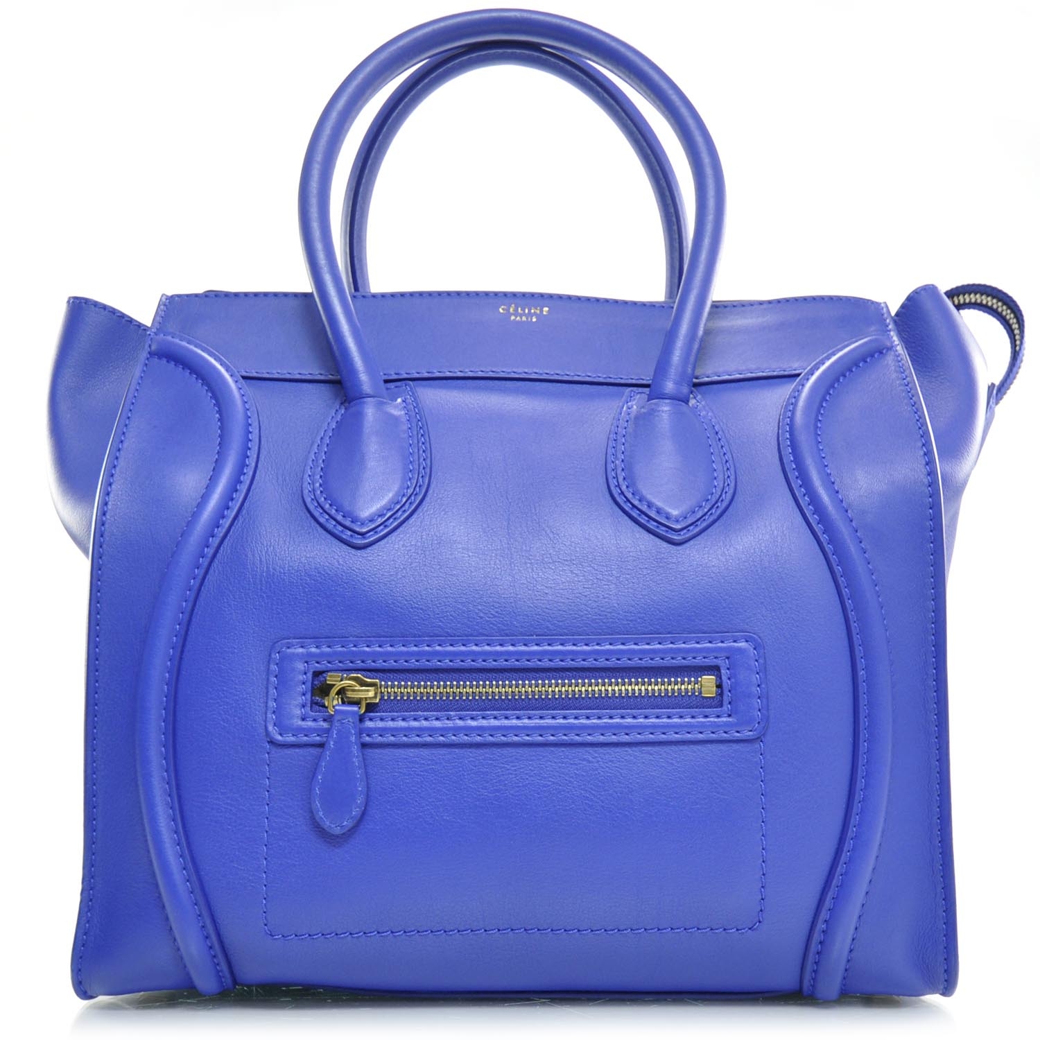 CELINE Smooth Leather Mini Luggage Bag Royal Cobalt Blue 25176