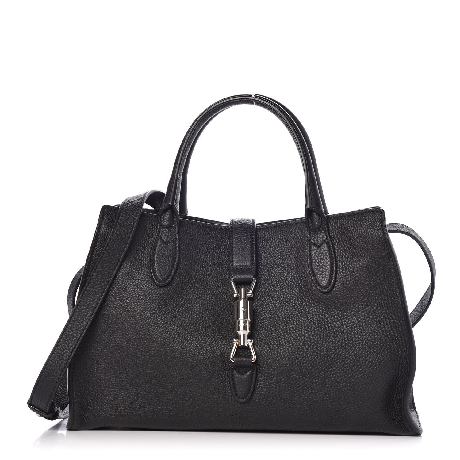 GUCCI Soft Calfskin Small Jackie Top Handle Bag Black 302585