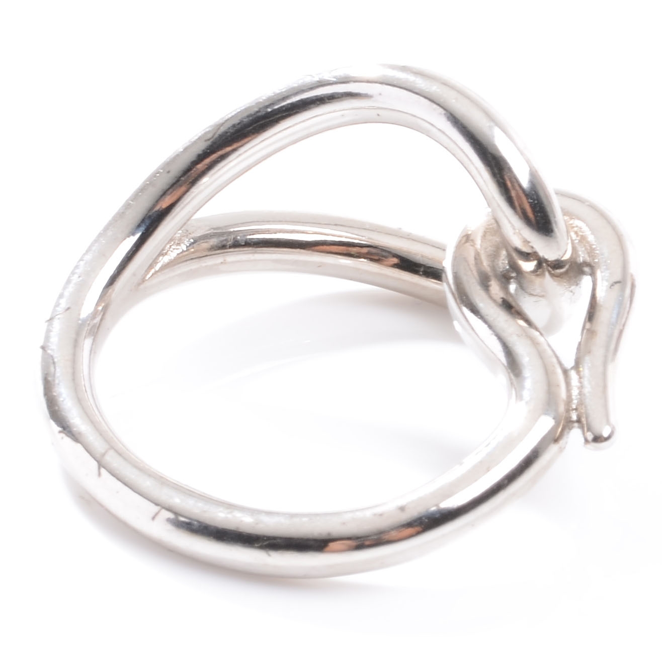 HERMES Knot Scarf Ring Silver 46277