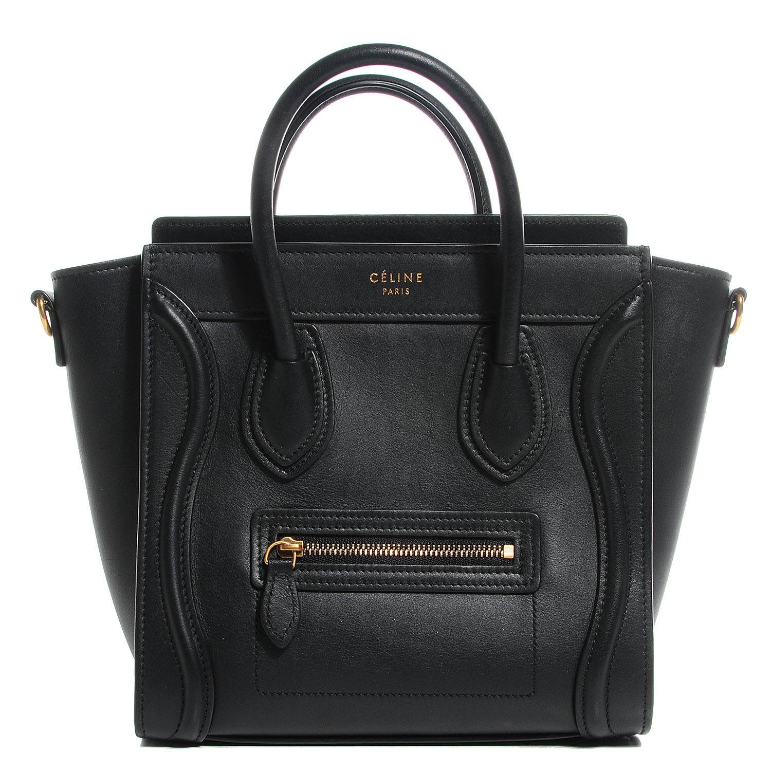 CELINE Smooth Calfskin Nano Luggage Black 102847