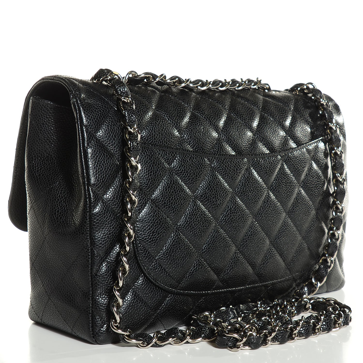 CHANEL Caviar Quilted Jumbo Single Flap Black 101710