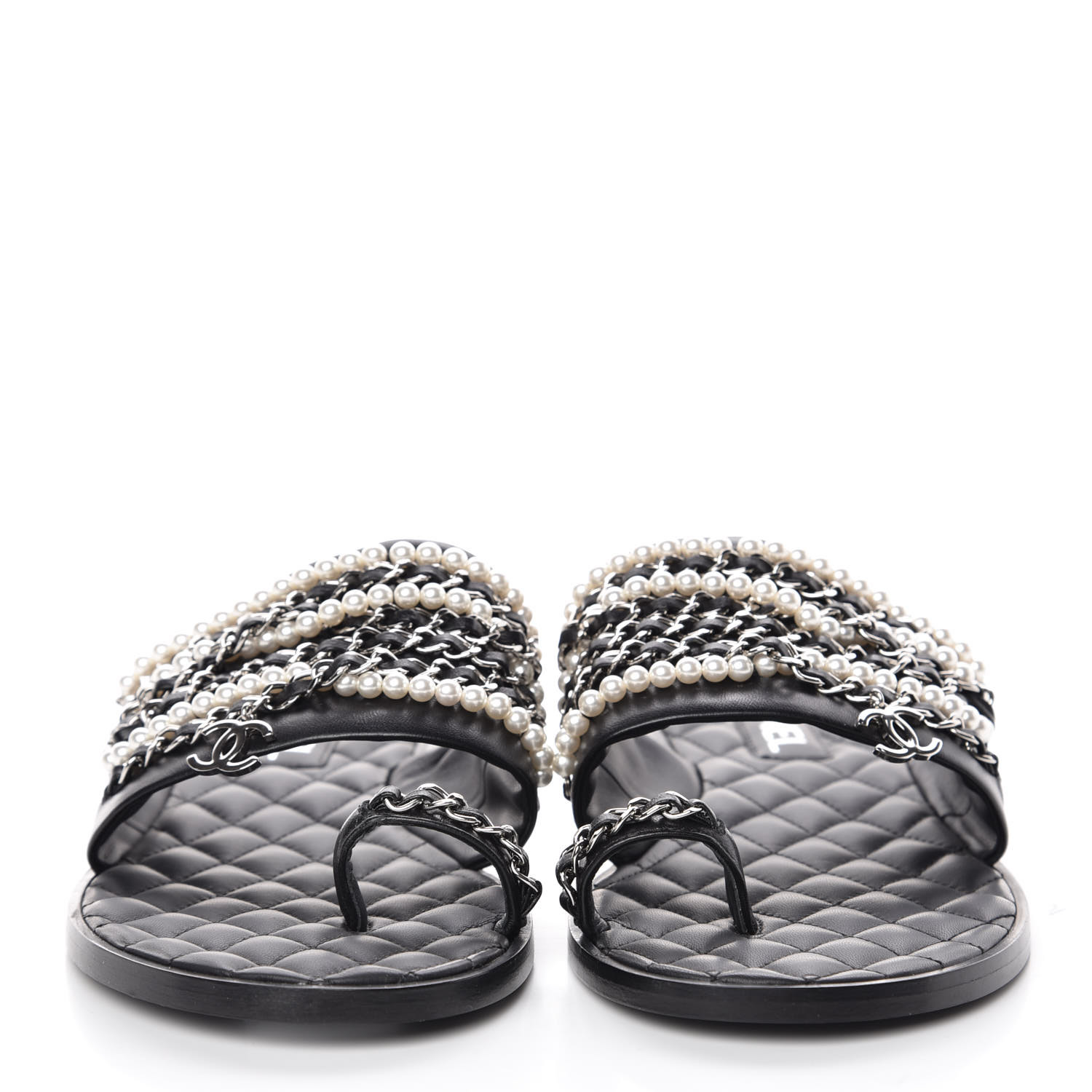 chanel white flat sandals