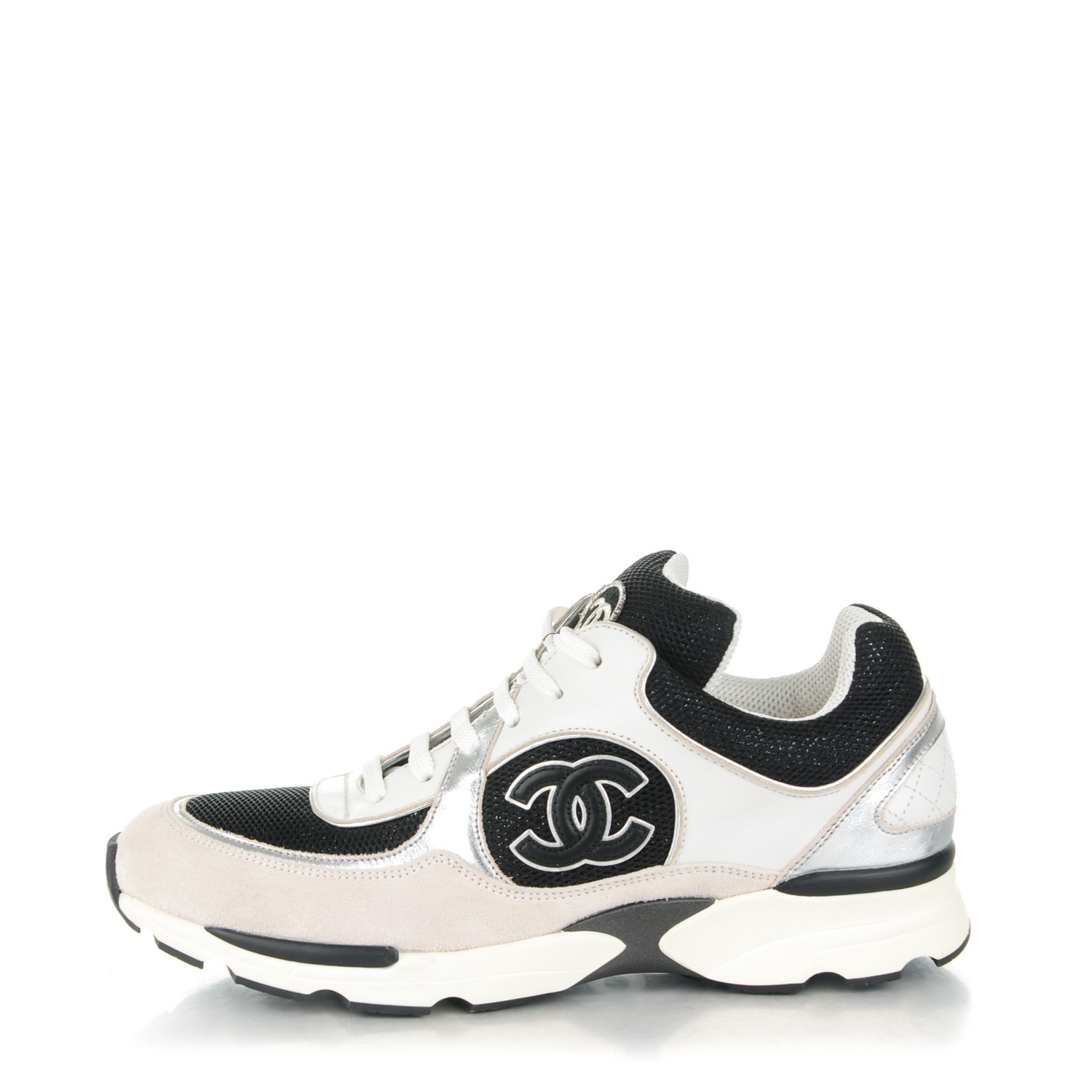 black and silver chanel sneakers