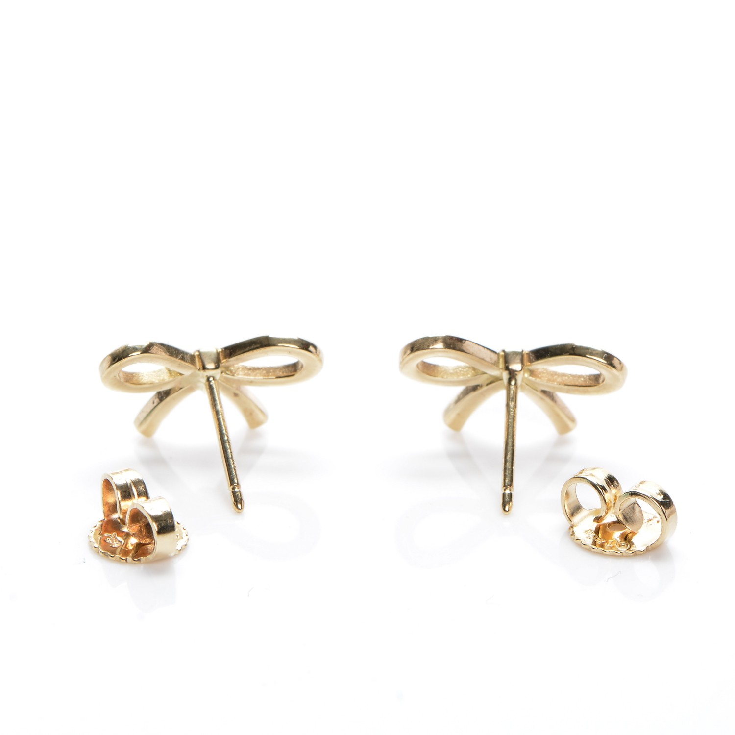 TIFFANY 18K Yellow Gold Bow Earrings 196353