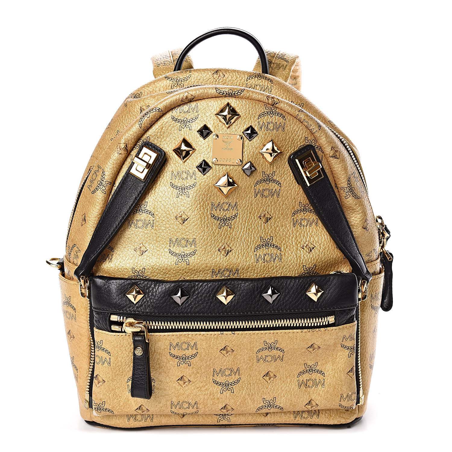 gold mcm bag