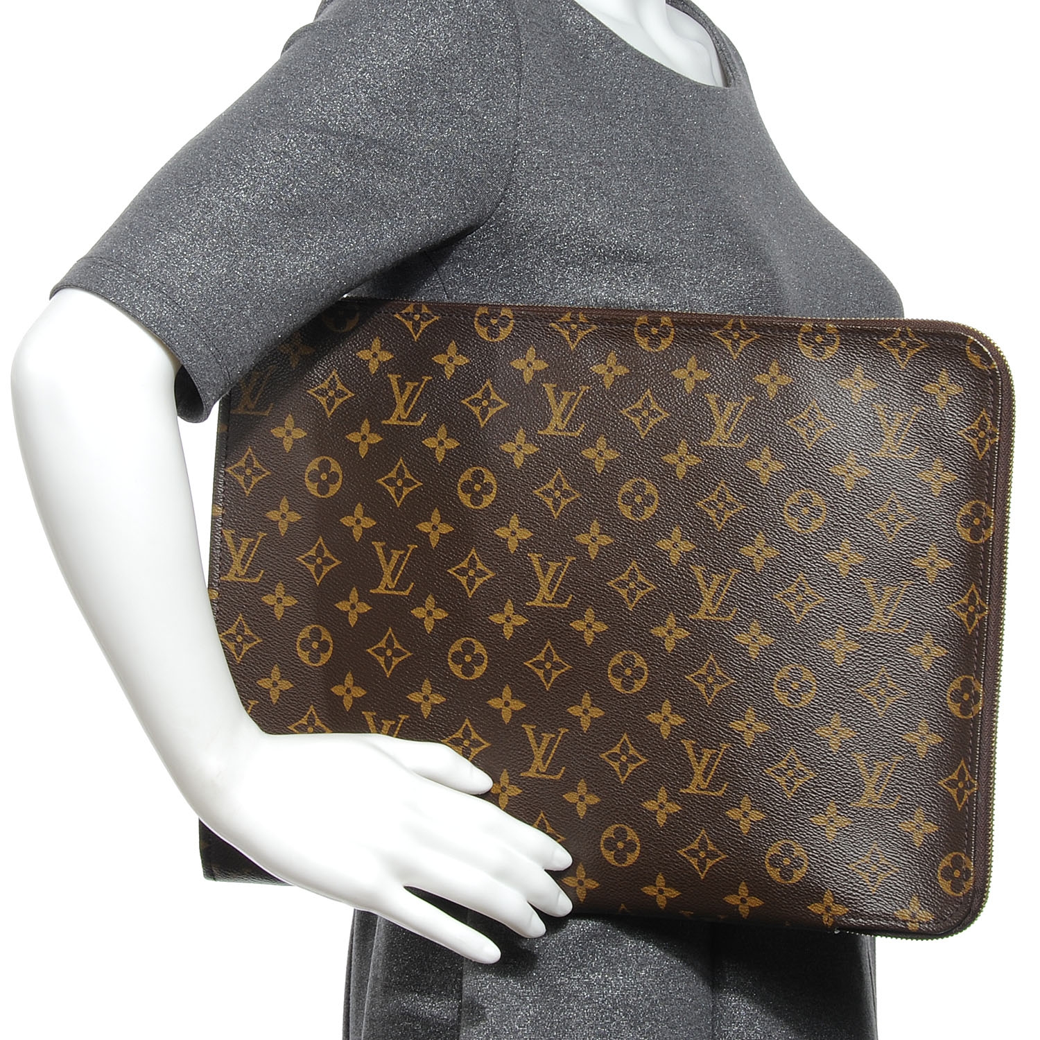 Louis Vuitton Monogram Pochette Documents Zip Pouch 680lvs621