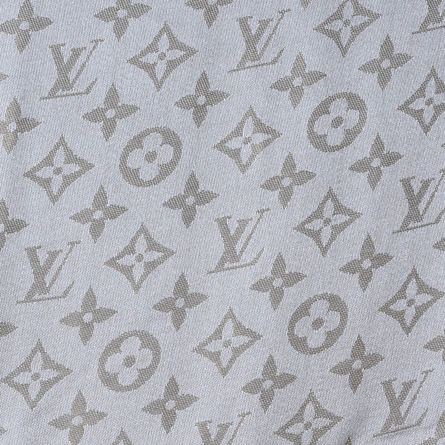 LOUIS VUITTON Silk Lurex Wool Monogram Shine Pearl Grey 42129