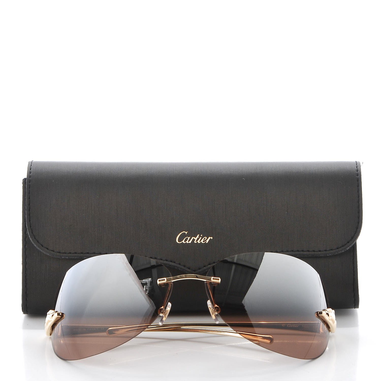 Cartier Panthere De Cartier Aviator Sunglasses Gold 291427 