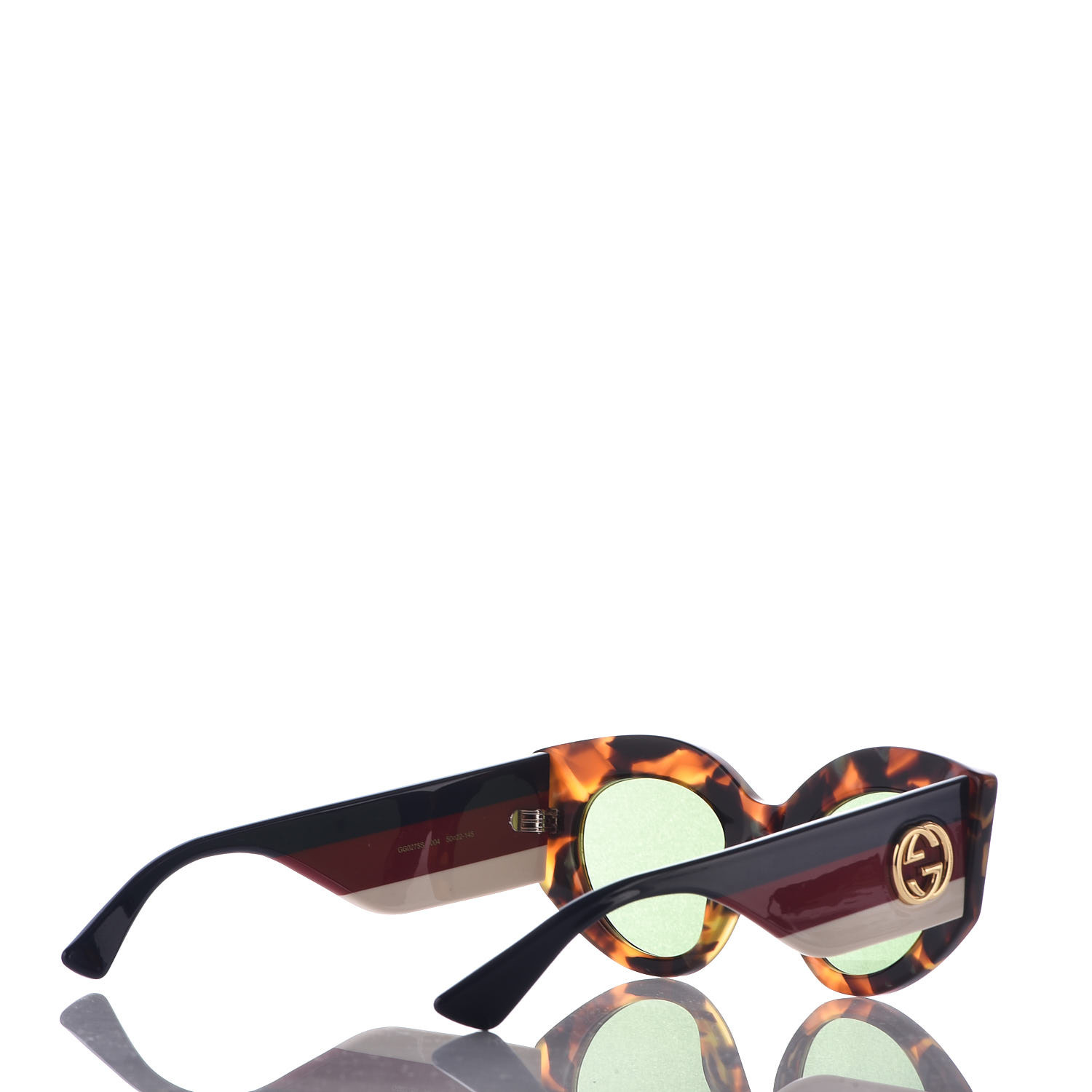 Gucci Acetate Oversized Rectangle Frame Web Sunglasses Gg 0275 S Tortoise 475021