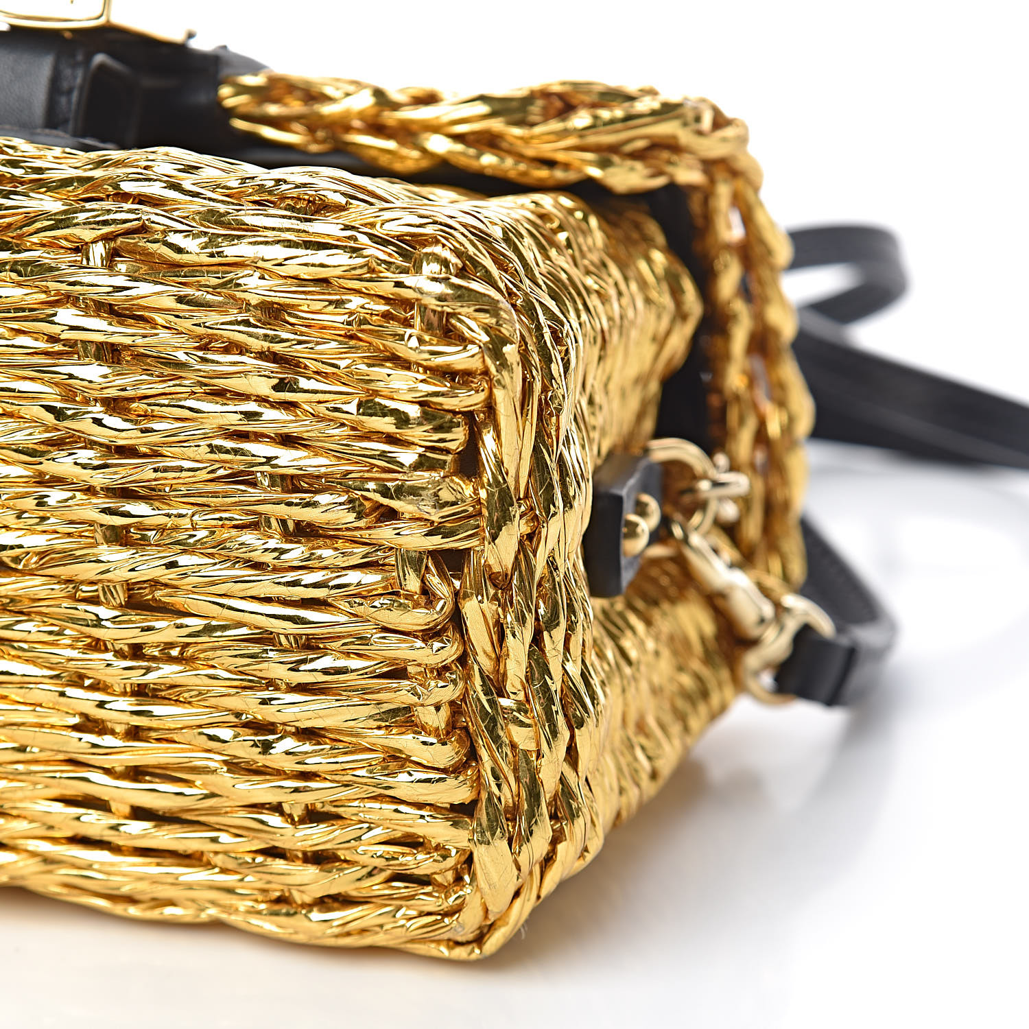 woven raffia shoulder bag