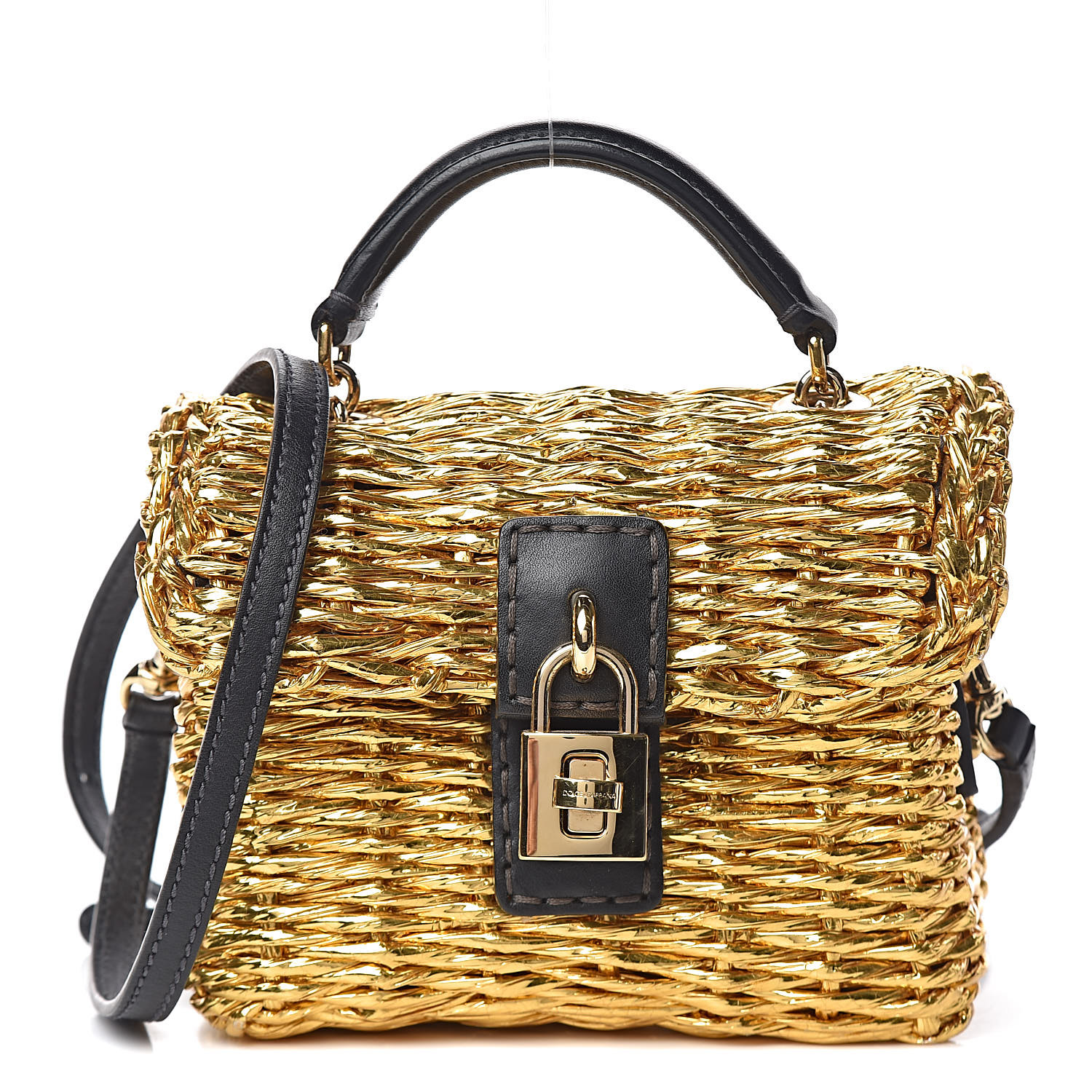 gold raffia bag