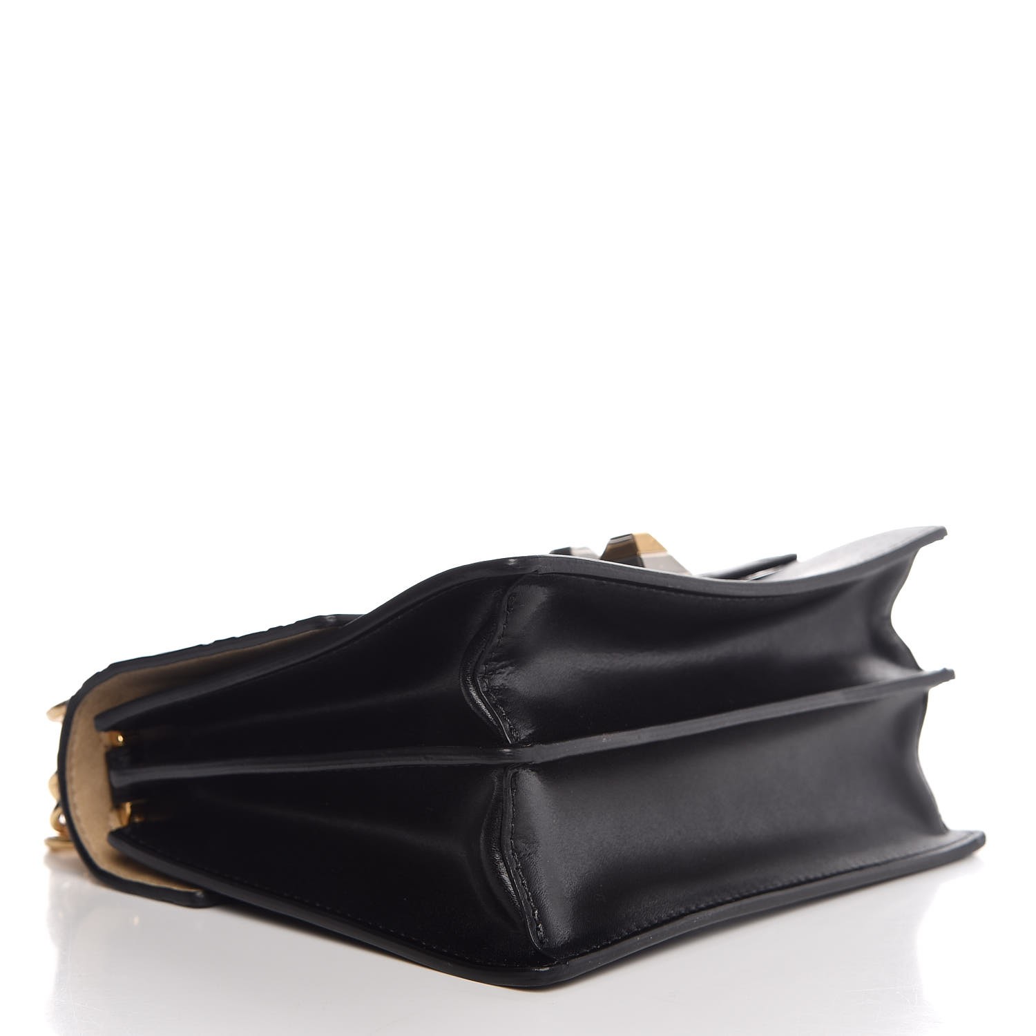 fendi calfskin zucca embossed kan i shoulder bag black