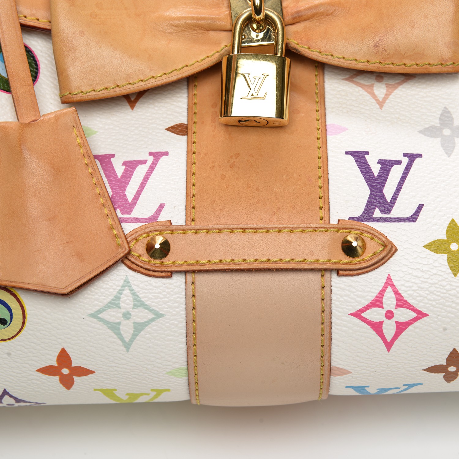 LOUIS VUITTON Monogram Multicolor Murakami Eye Love You White 197120