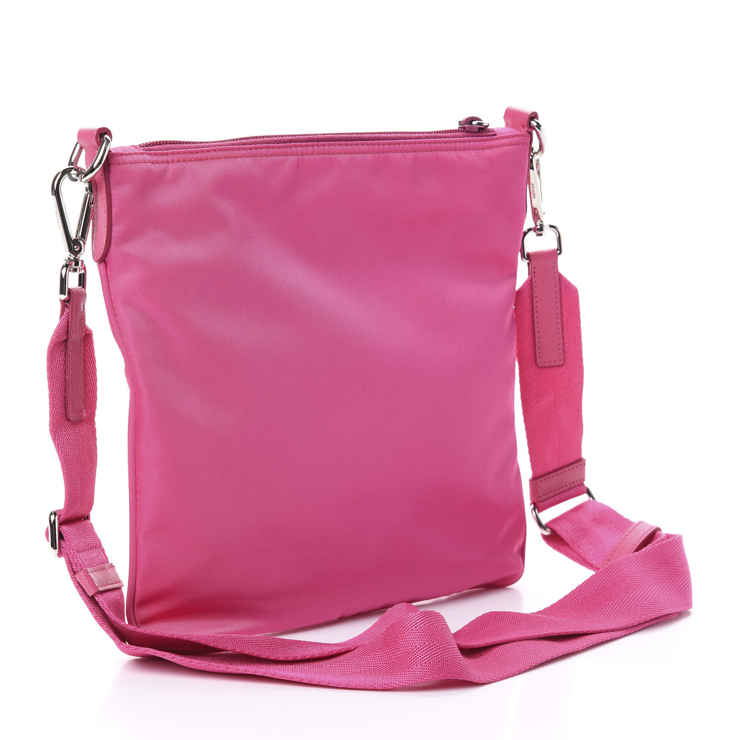 PRADA Tessuto Nylon Vela Messenger Bag Fuxia 620620