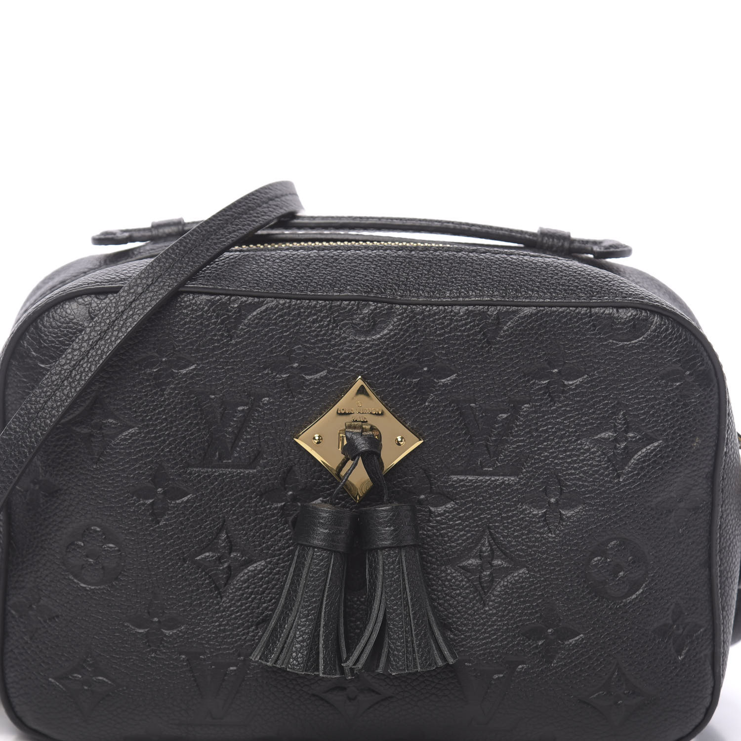 Louis Vuitton Saintonge Handbag Monogram Empreinte Leather Black