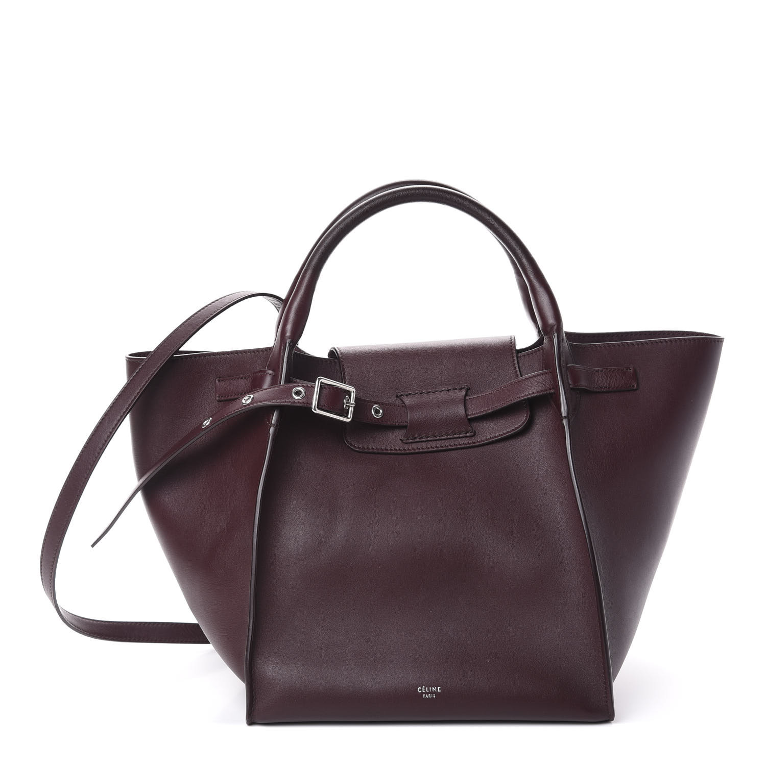 small big bag with long strap in smooth calfskin