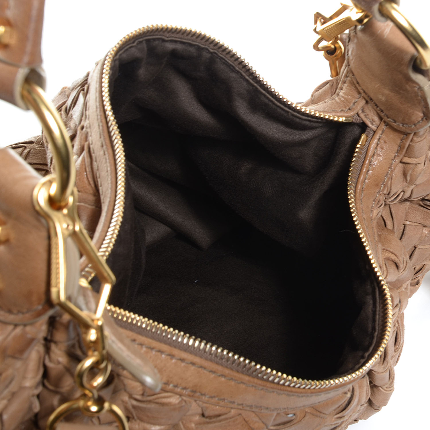 miu miu woven leather hobo bag