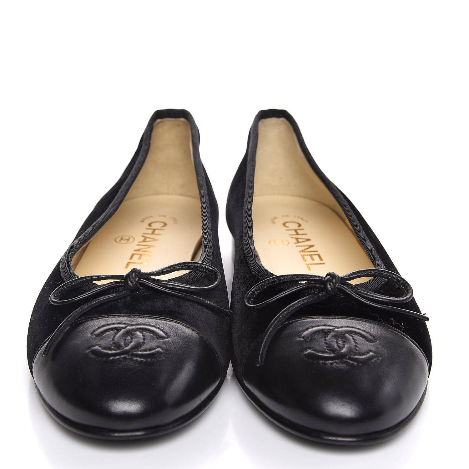 chanel velvet flats