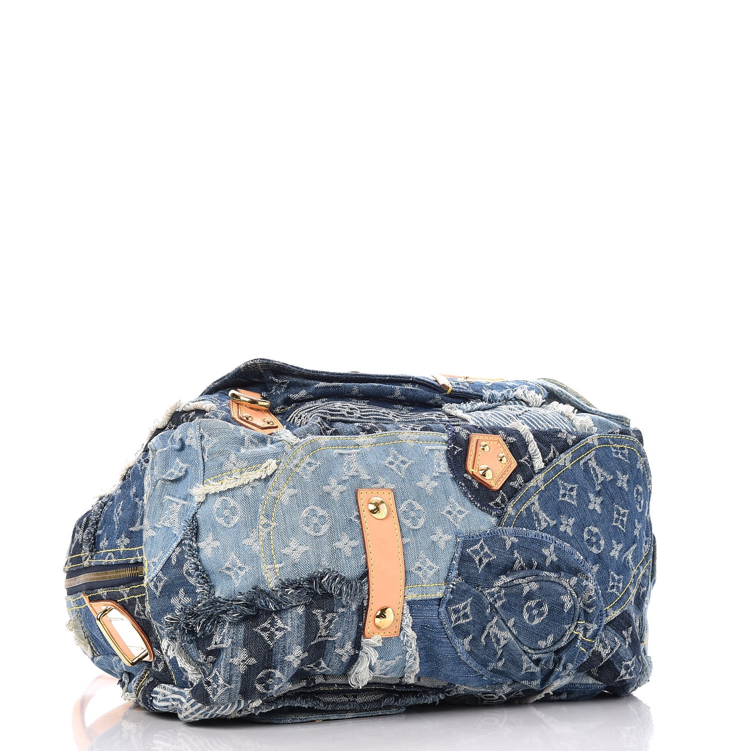 Louis Vuitton Grey Monogram Denim Patchwork Bowly Gold Hardware