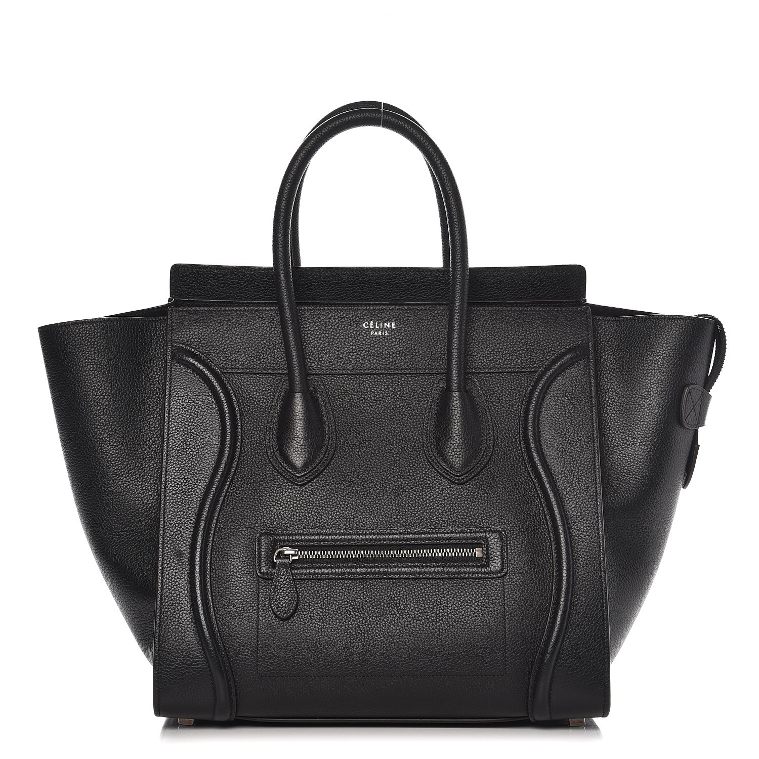 celine drummed calfskin mini luggage black