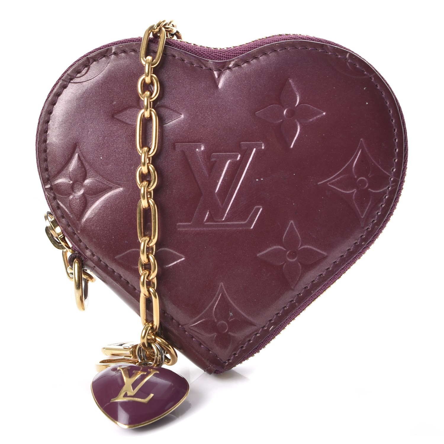 LOUIS VUITTON Patent Sweet Monogram Coeur Heart Coin Purse Pomme D'Amour, FASHIONPHILE