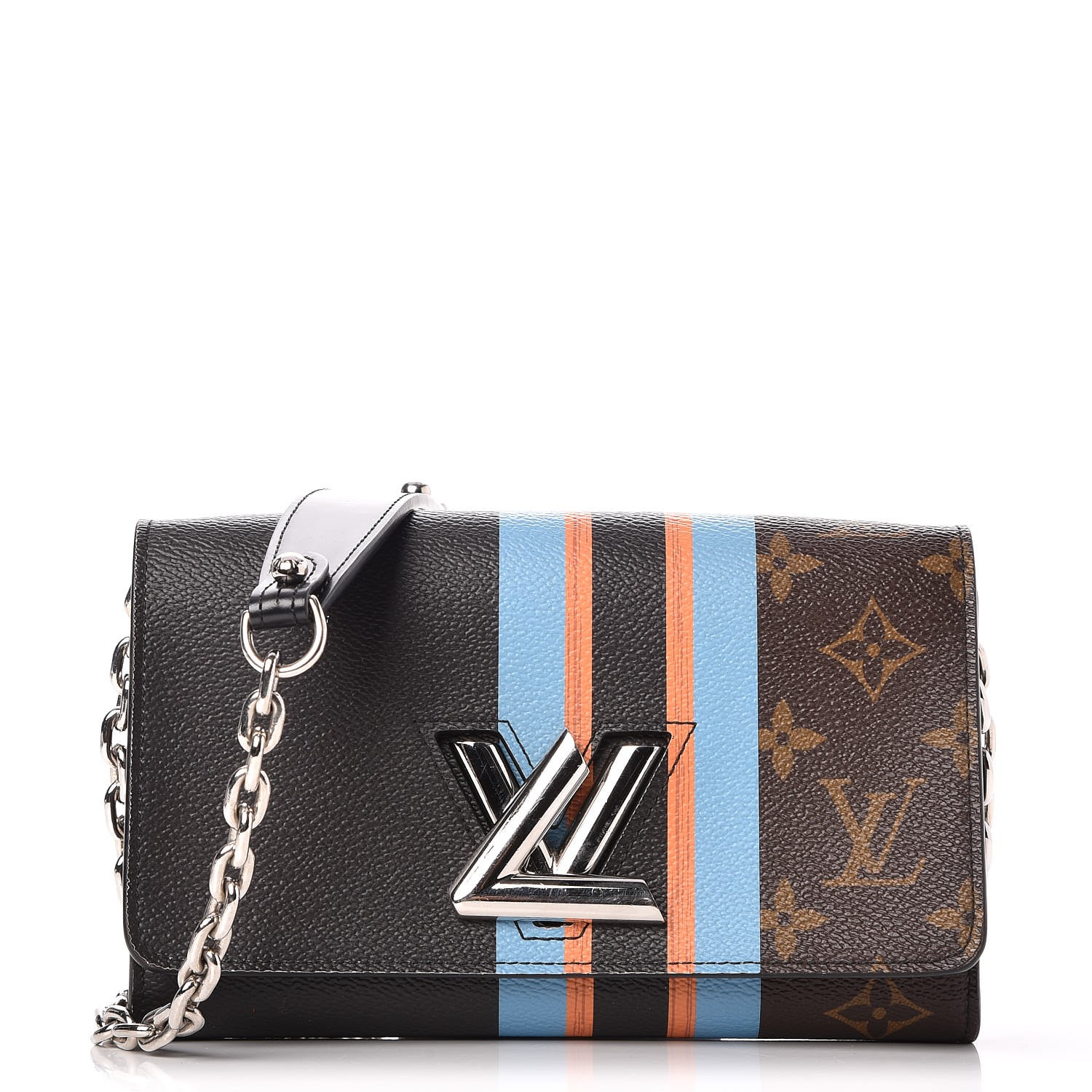 LOUIS VUITTON Monogram Stripe Twist Chain Wallet 251885